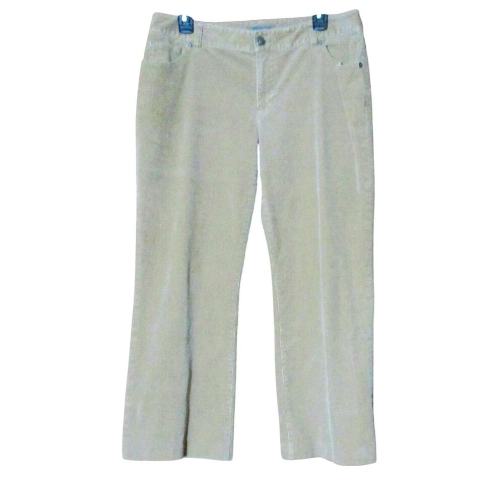 Liz Claiborne Bootcut Corduroy Pants Women's Size Petite 14 Khaki Cotton 33x26